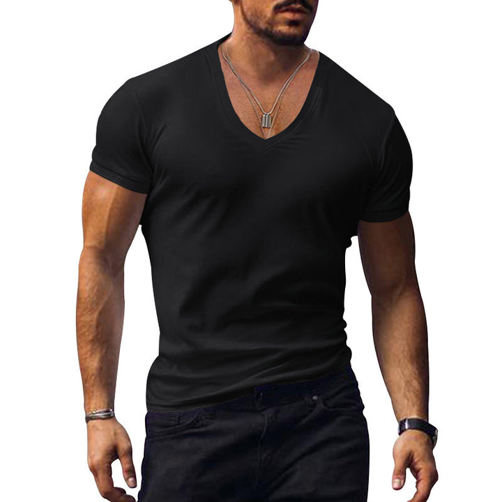V-neck cotton blend breathable t-shirt for men Lune London