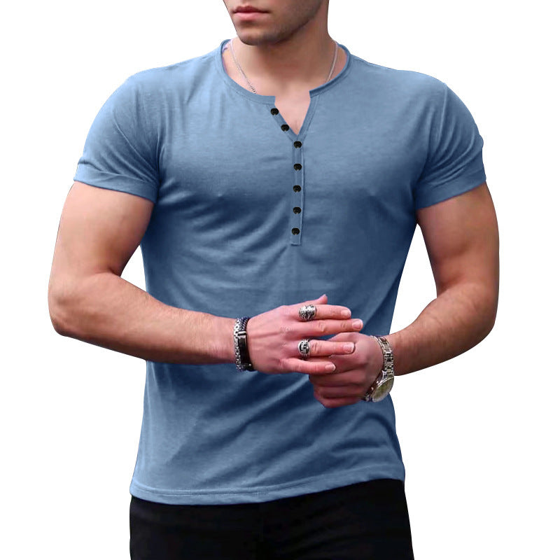 Men's Leisure Short Sleeve Henley T-shirt Lune London