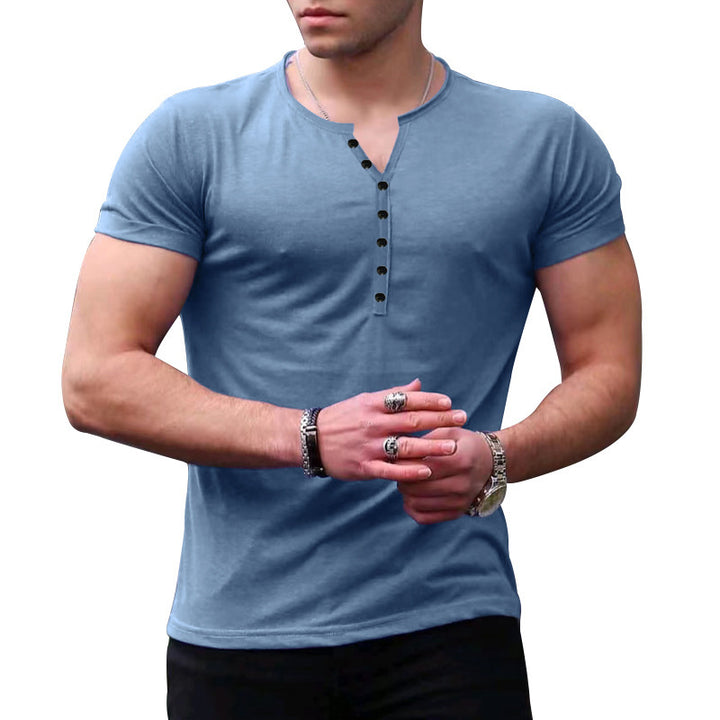 Men's Leisure Short Sleeve Henley T-shirt Lune London