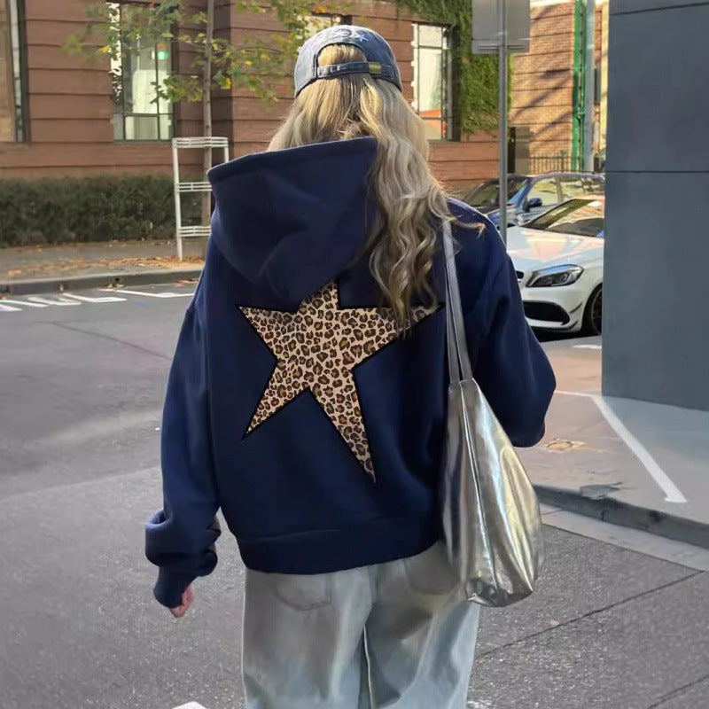 Women’s Hoodie with Glittering Star Motif Lune London