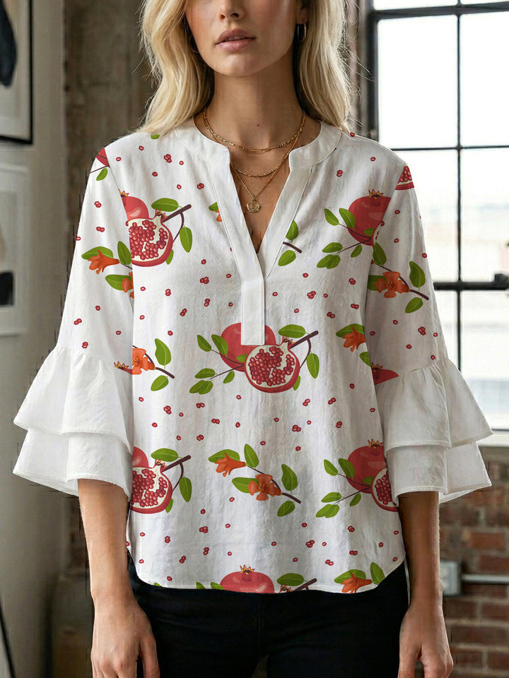 Women's blouse with voluminous ruffled sleeves and modern design Lune London