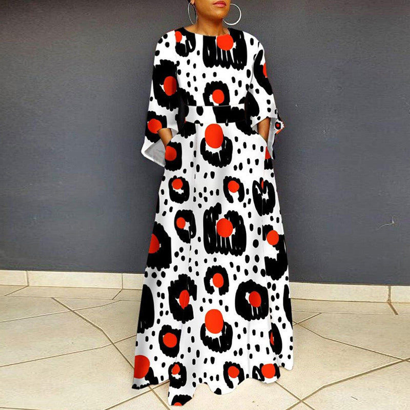Robe maxi pour femmes avec imprimé léopard et coupe ajustée Chic & Stil