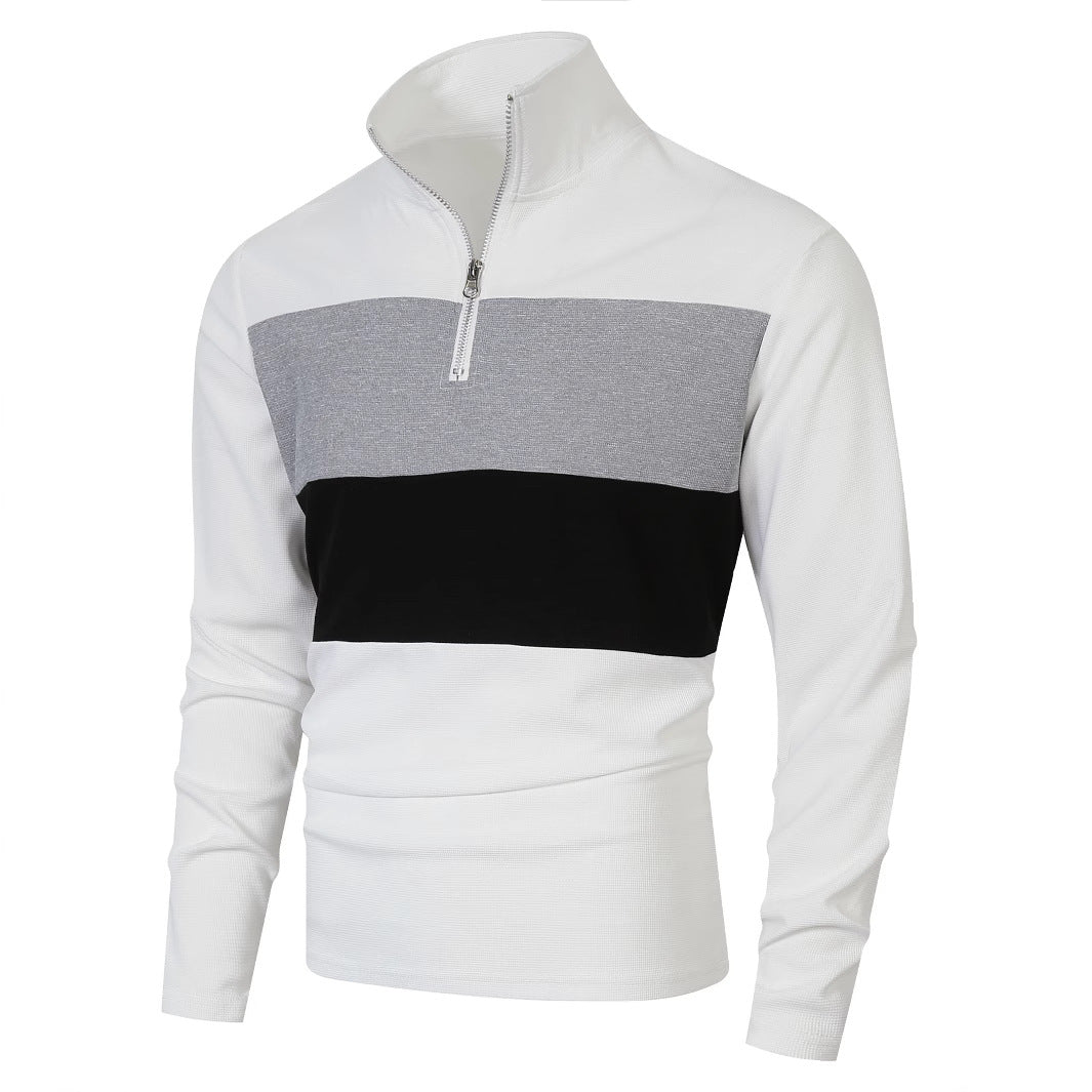 Trendy turtleneck sweater for men with zipper and structured design Lune London