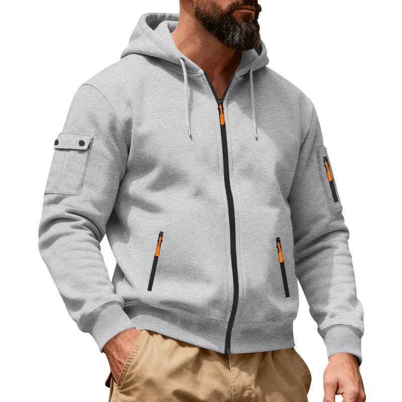 Men's sporty hoodie with practical zip pockets Lune London