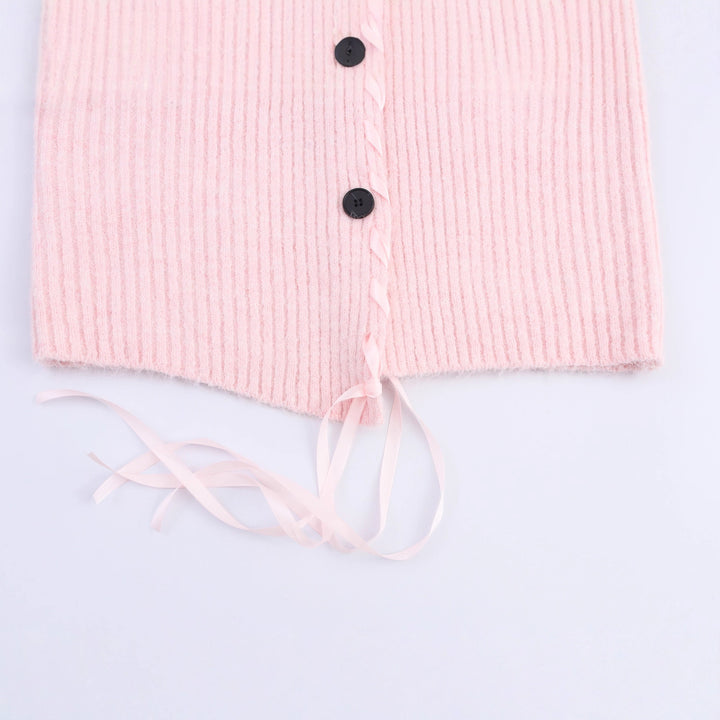 Knitted jacket for women with artistic collar and ribbed structure Lune London