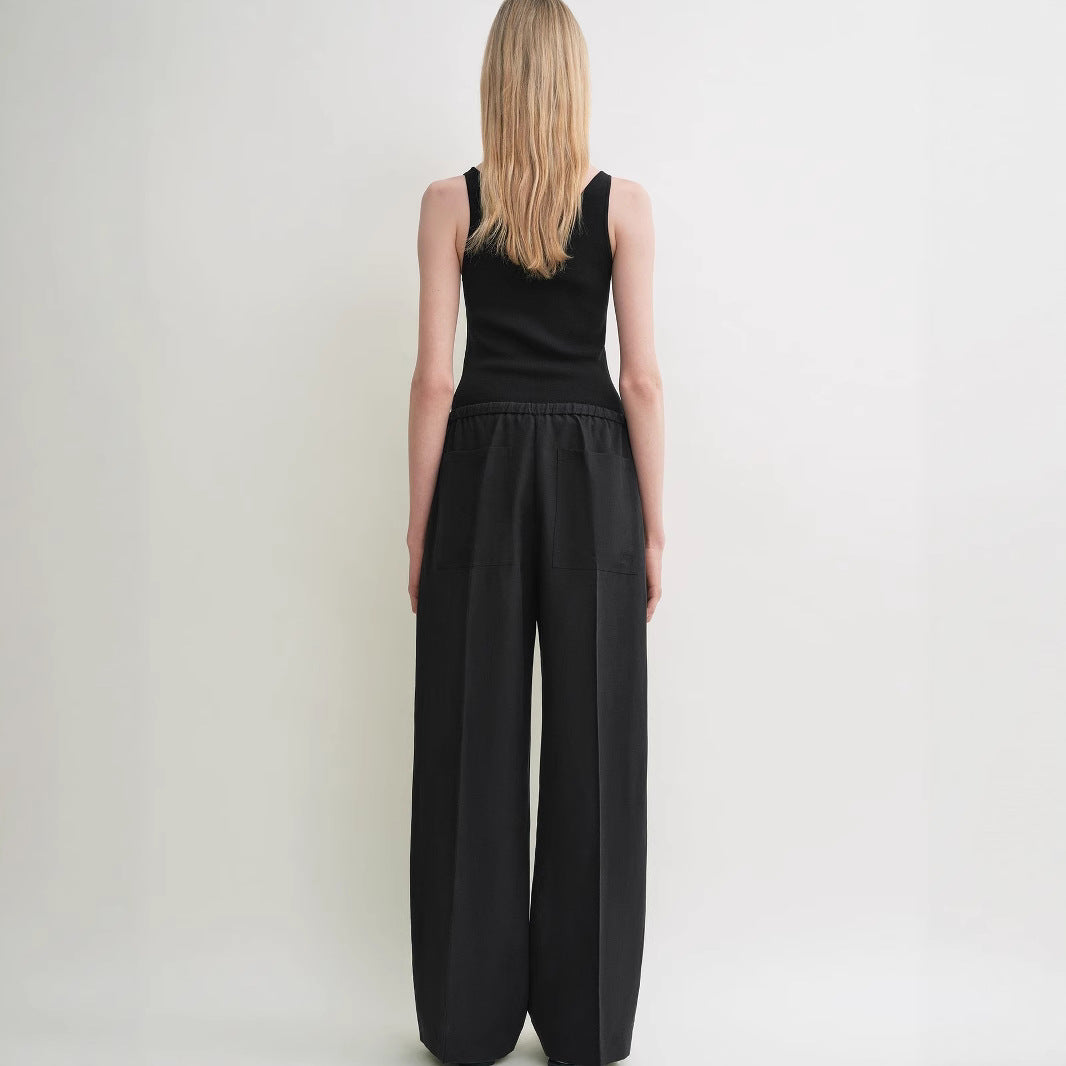 Ladies casual jersey pants with elastic waistband Lune London