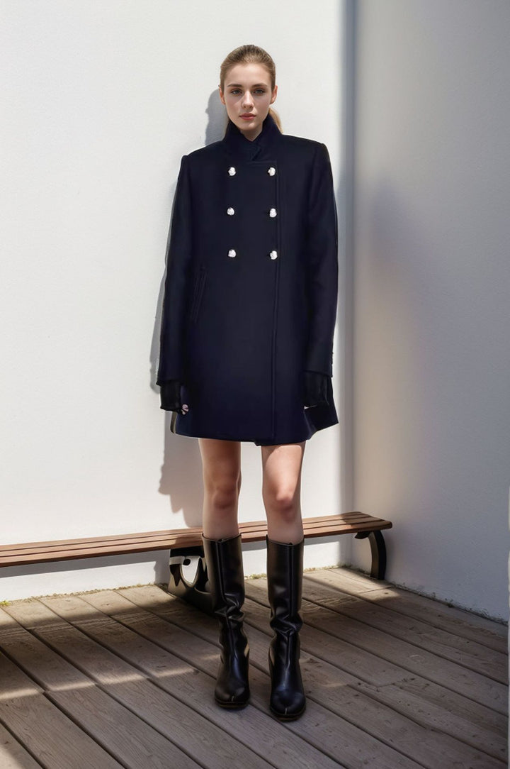 Women's quilted coat with double-breasted buttons and high-quality finish Lune London