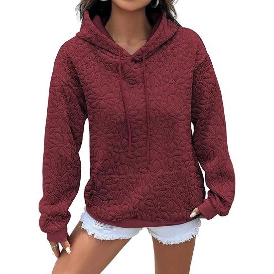 Hoodie femme avec embossage floral et coupe généreuse Chic & Stil