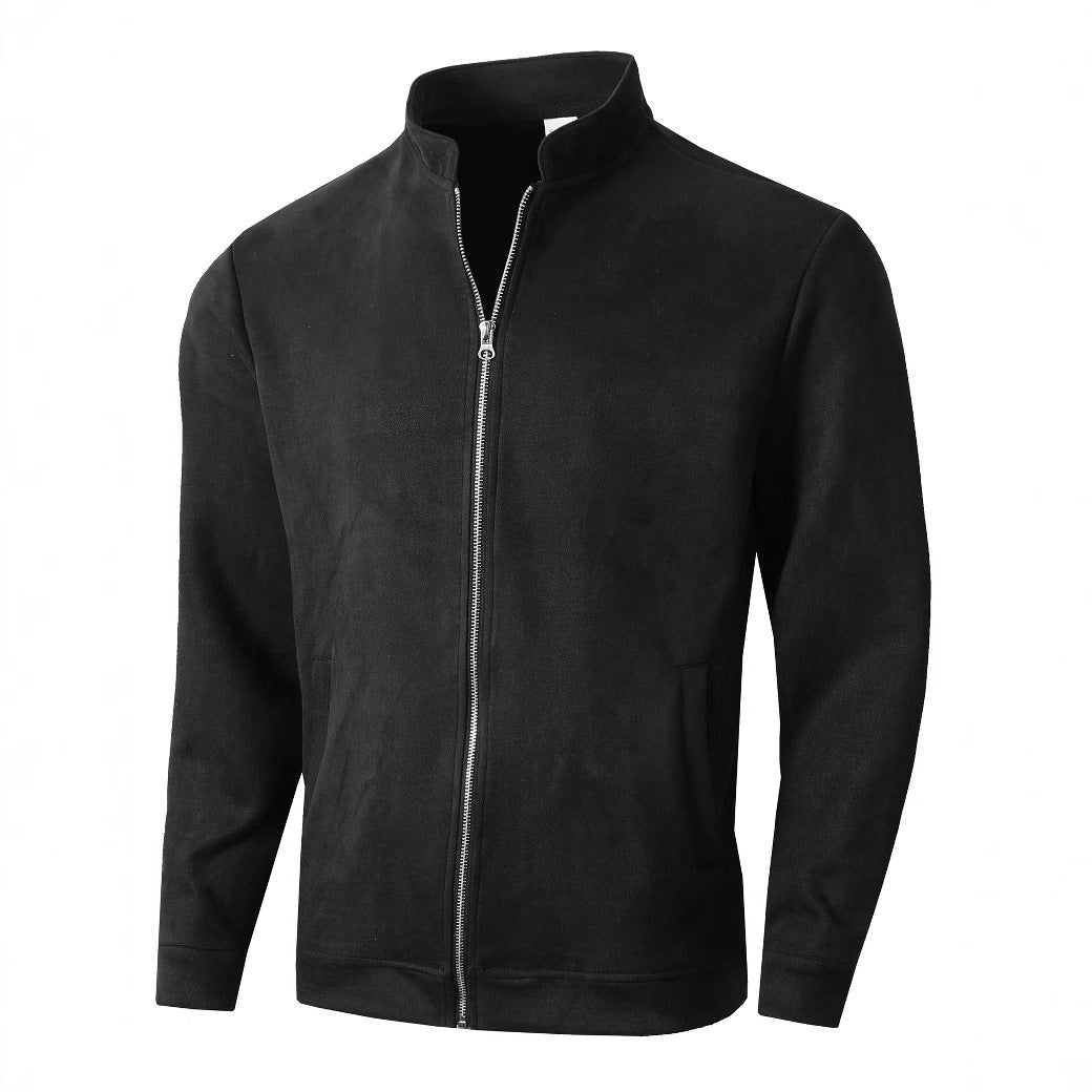Men's fleece jacket with modern stand-up collar and soft inner lining Lune London