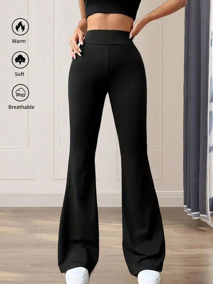 Lune London High Waisted Flared Leggings for Women