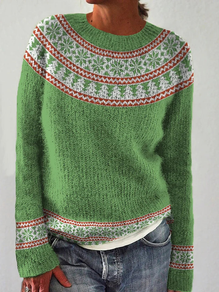 Pull en maille chunky pour femmes avec motif nordique et coupe large Chic & Stil