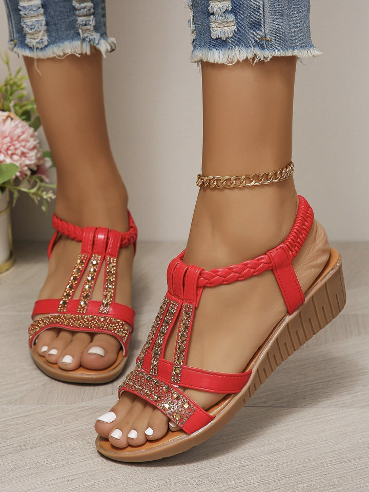 Lune London | Sandals with Open Toe and Rhinestones
