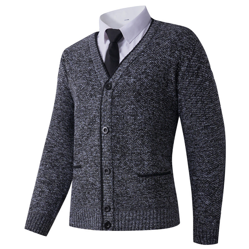 Men's knit jacket with V-neck and classic design Lune London