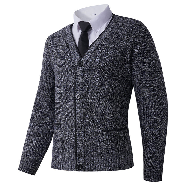 Men's knit jacket with V-neck and classic design Lune London