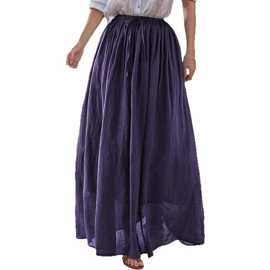 Elegant maxi skirt for women with a flowing cut and practical drawstrings Lune London
