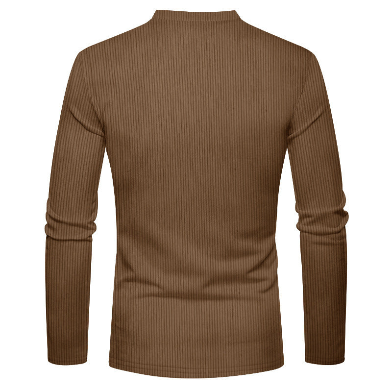 Men's long sleeve shirt with ribbed structure and comfortable high collar Lune London