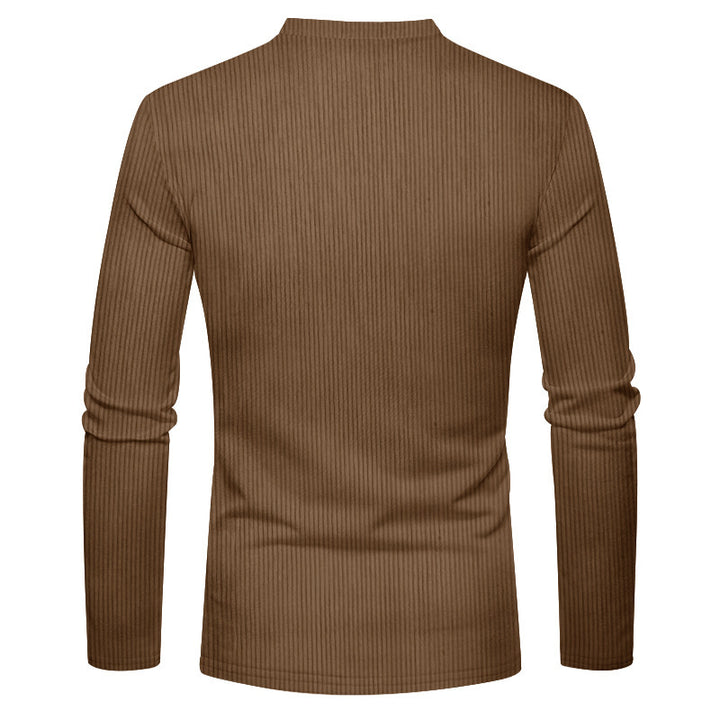Men's long sleeve shirt with ribbed structure and comfortable high collar Lune London