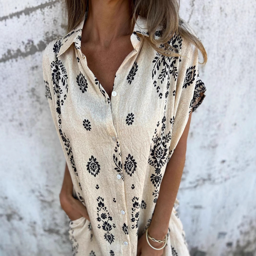 Lune London fine patterned women's shirt dress