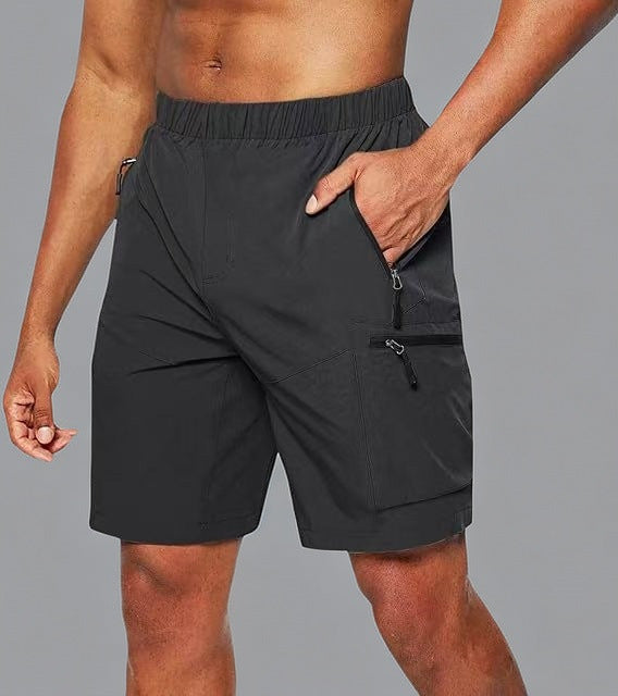 Functional shorts for men with elastic waist and practical zip pockets Lune London