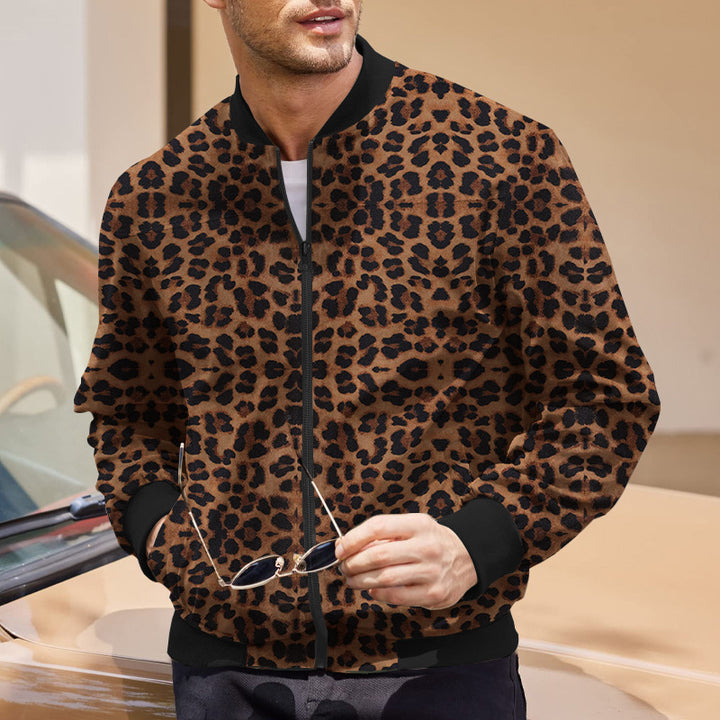 Lune London Men's sporty bomber jacket with leopard pattern