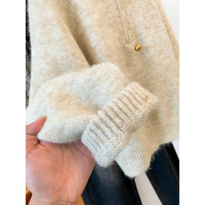 Sweat à capuche confortable pour femmes avec demi-fermeture éclair et poche kangourou Chic & Stil