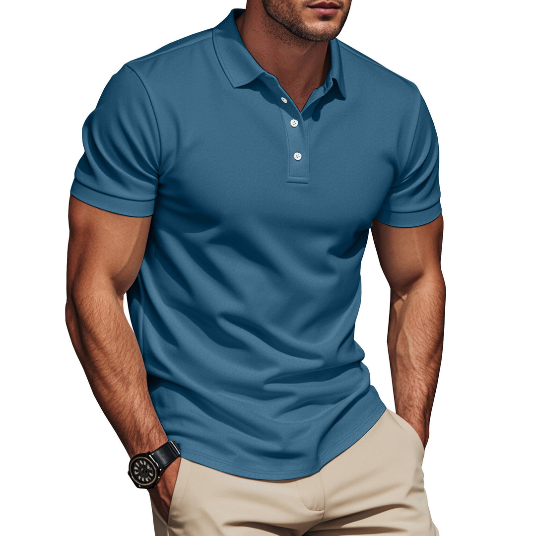 Fashion polo for men in breathable material with textured design Lune London
