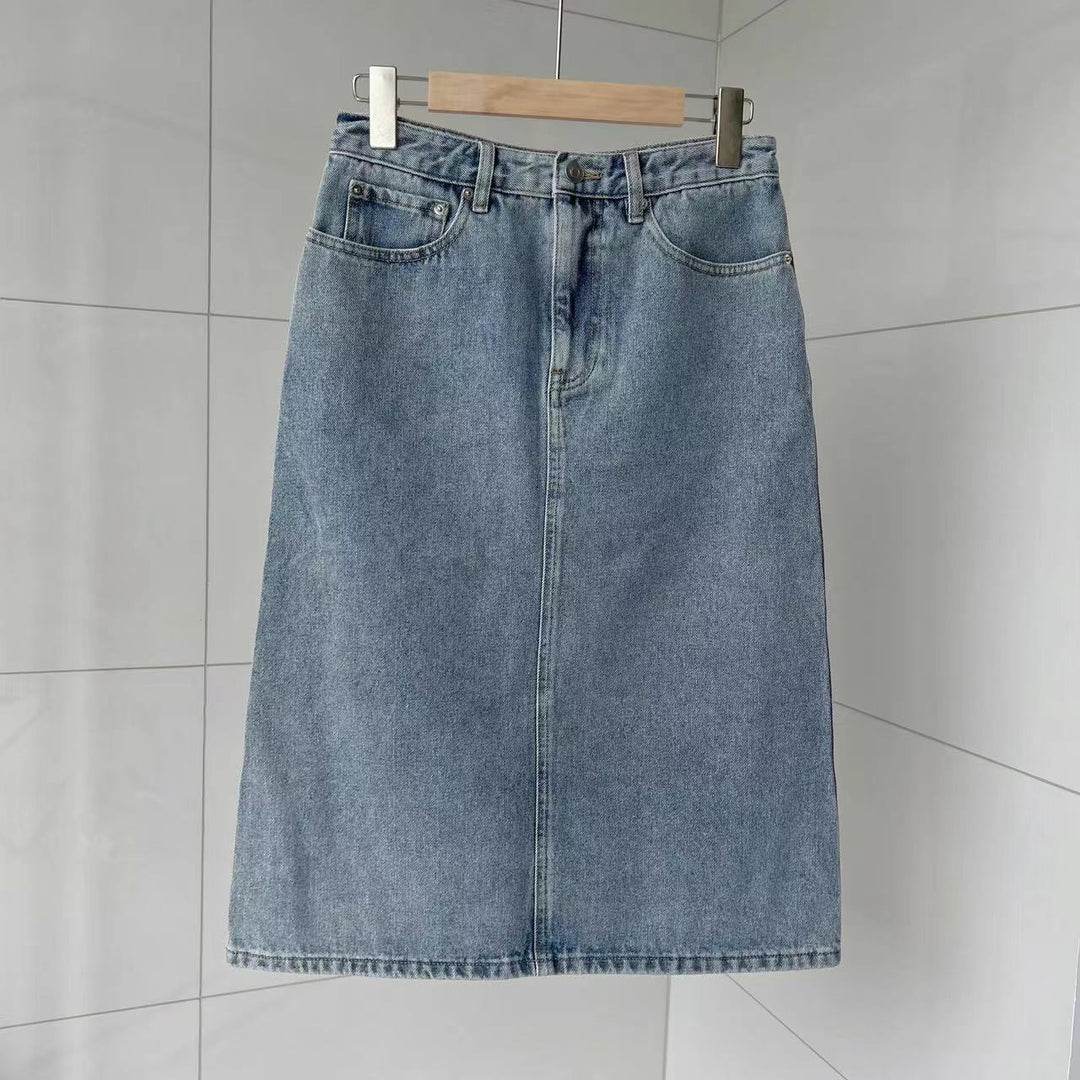 Classic A-line denim skirt for women Lune London