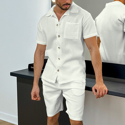 Men's Short Set with Stylish Sleeve and Chic Textured Design