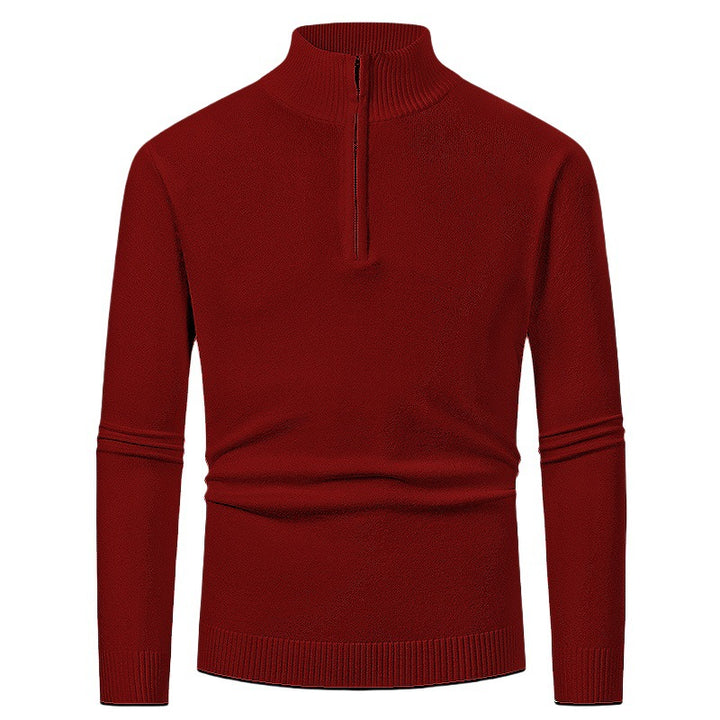 Men's sweater with half-zip and modern high collar Lune London