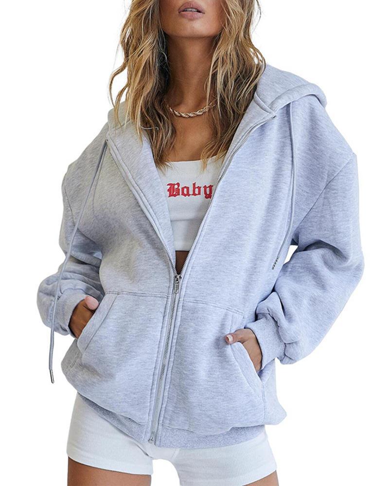 Ladies Zip-Up Hoodie Chic and Style