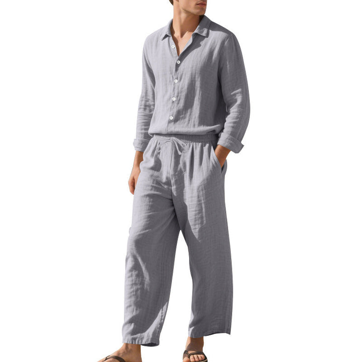 Men's Casual Linen Suit with Elastic Waistband and Comfort Fit Lune London