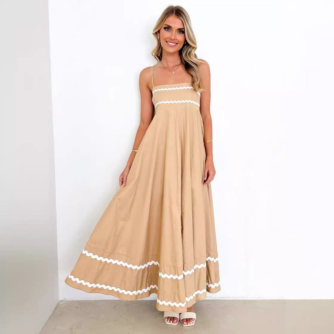 Chic & Stil Elegant A-line summer maxi dress for women with sophisticated decorative embellishments