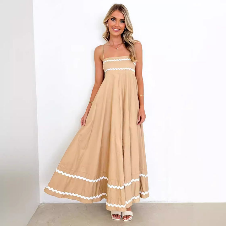 Chic & Stil Elegant A-line summer maxi dress for women with sophisticated decorative embellishments