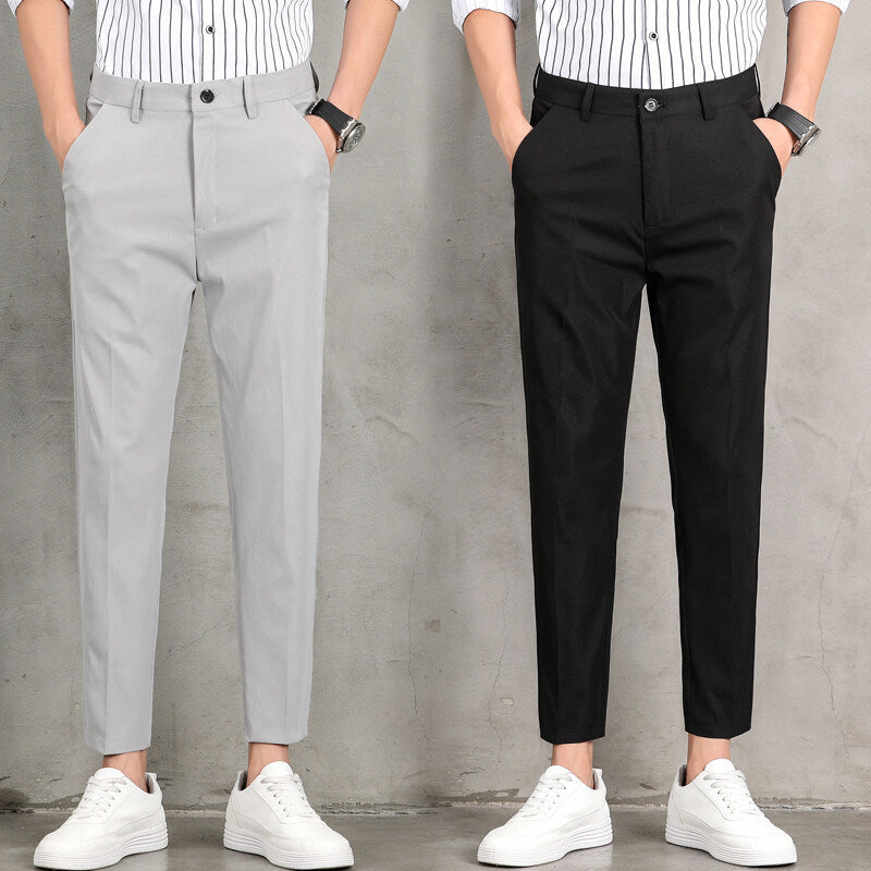Modern slim fit chino pants for men with practical side pockets Lune London