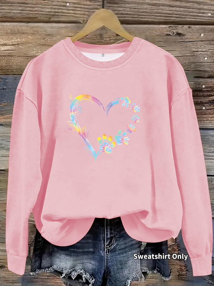 Sweatshirt femme avec motif cœur floral et coupe confortable Chic & Stil