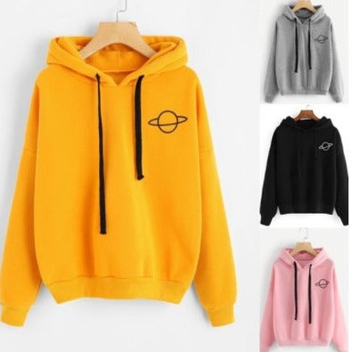 Casual hoodie for women with intergalactic pattern Lune London