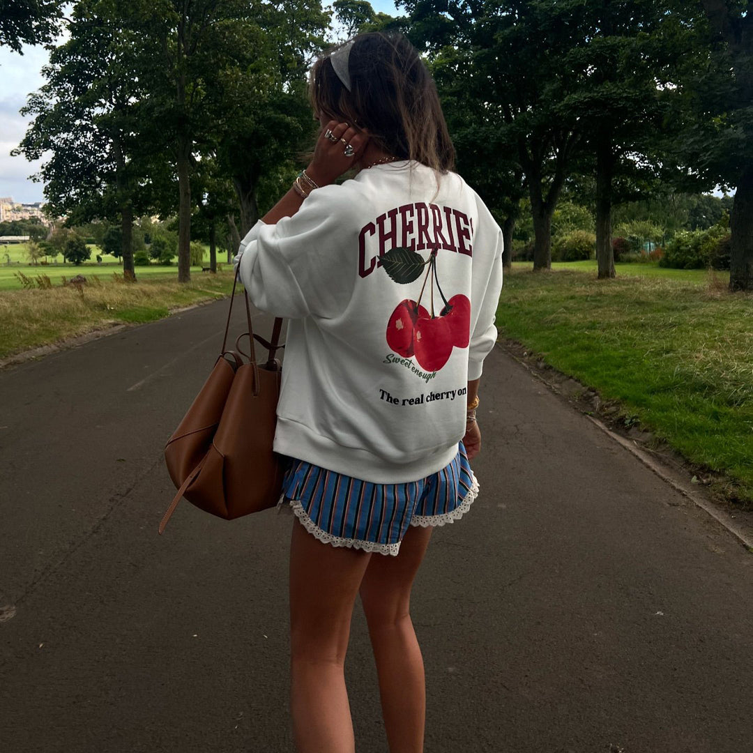 Pull femme décontracté avec motif de fruit créatif Lune London