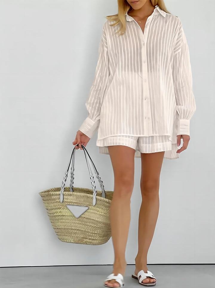 Striped shirt and shorts set Lune London for women