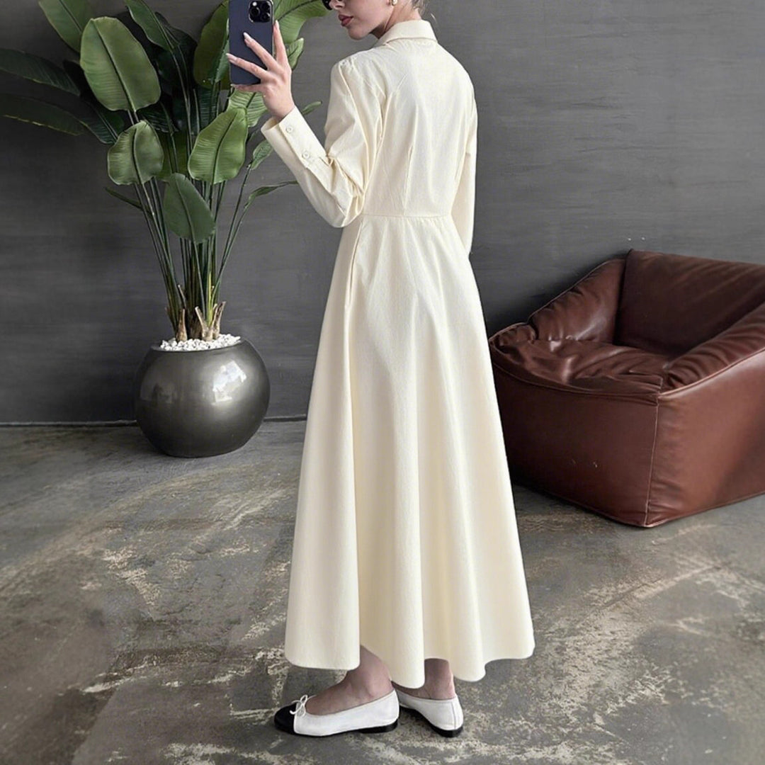Shirt dress for women with elegant button placket and fitted silhouette Lune London