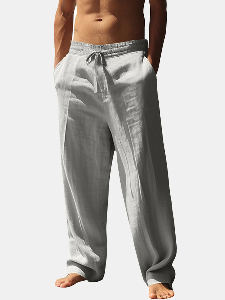 Casual linen pants for men with elastic waistband and side pockets Lune London
