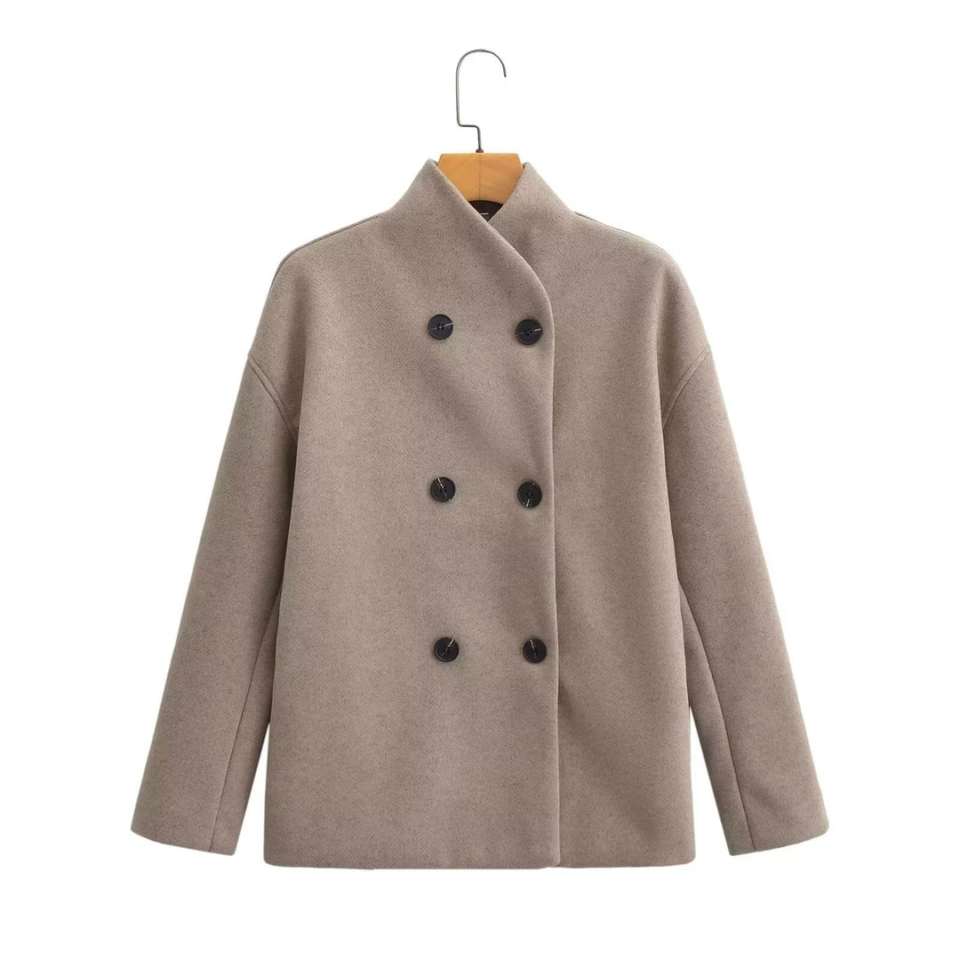 Women's trendy wool coat with double button closure Lune London