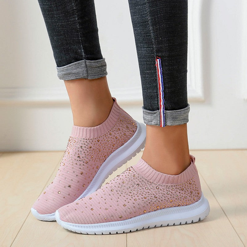 Ladies Chic Sporty Glitter Sneakers