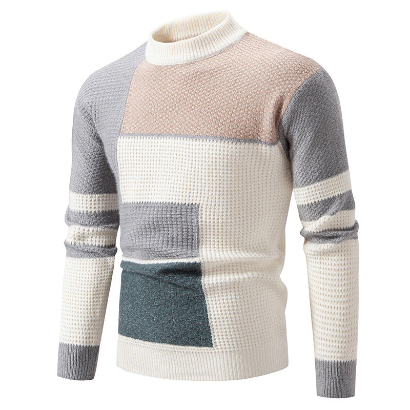 Modern sweater for men with textured color block design Lune London