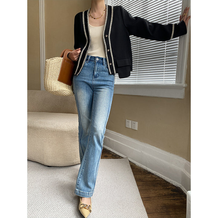 Ladies Elegant Cardigan with delicate contrast details Chic & Stil
