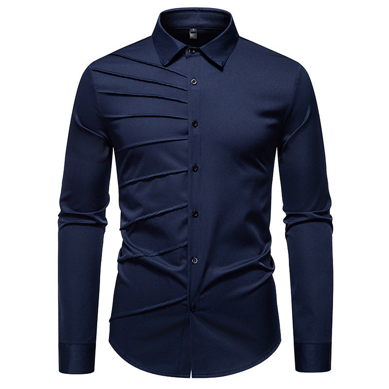 Men's Long Sleeve Shirt with Trendy Ribbed Design Lune London