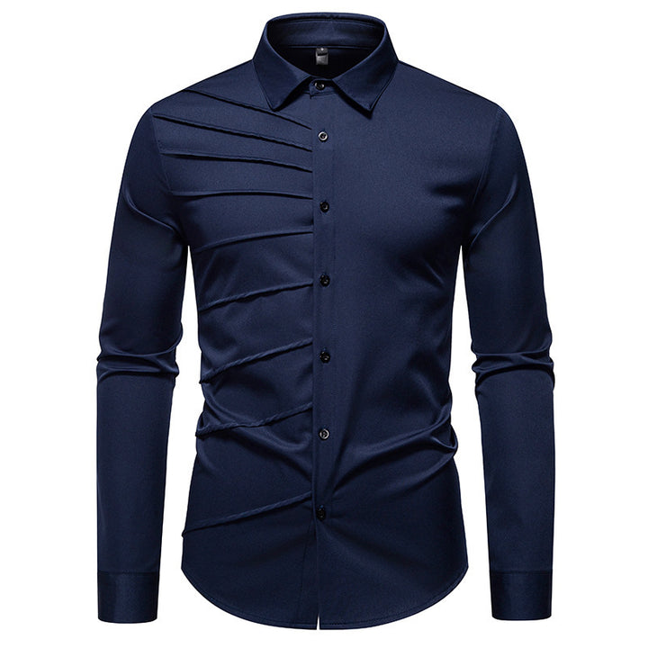 Men's Long Sleeve Shirt with Trendy Ribbed Design Lune London