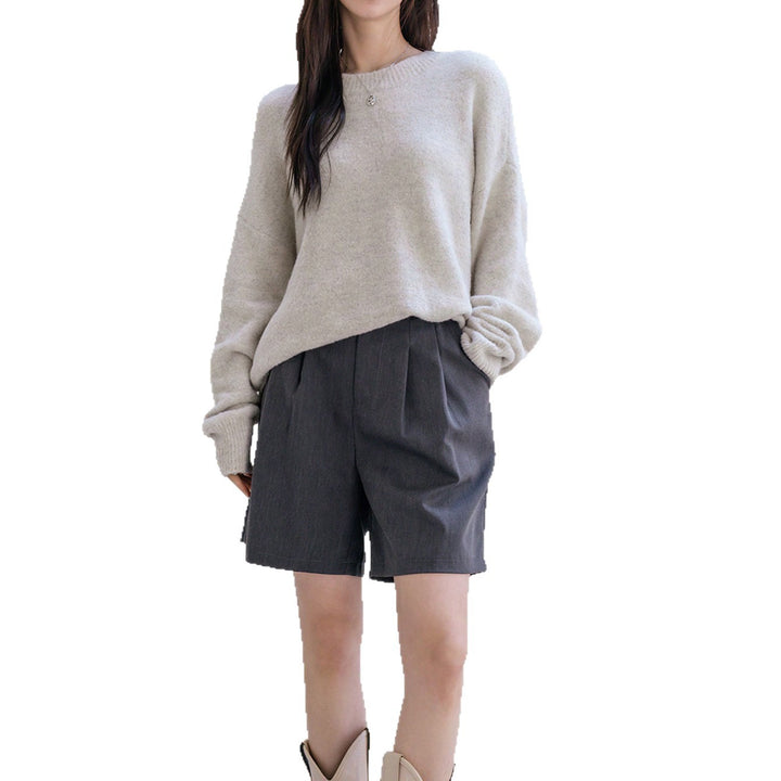 Oversized knit sweater for women with a soft fleece and modern details Lune London