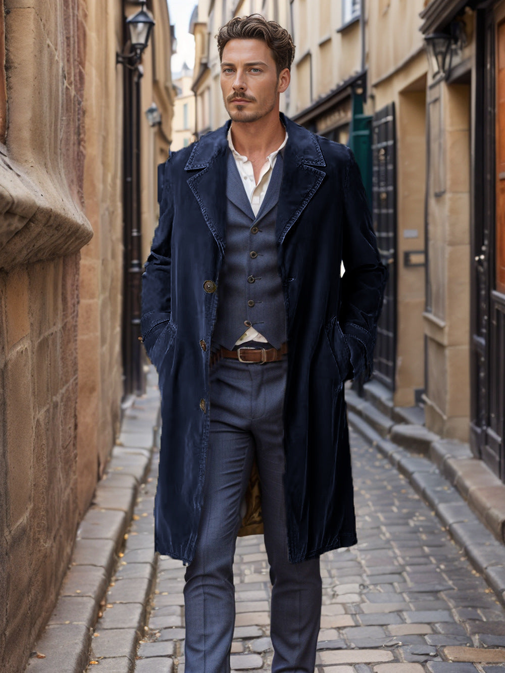 Elegant trench coat for men in high-quality fabric with practical pockets Lune London