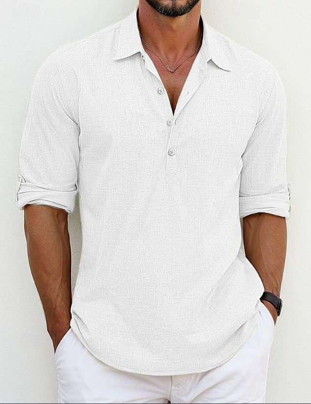 Casual long sleeve shirt for men with button placket and trendy cut Lune London