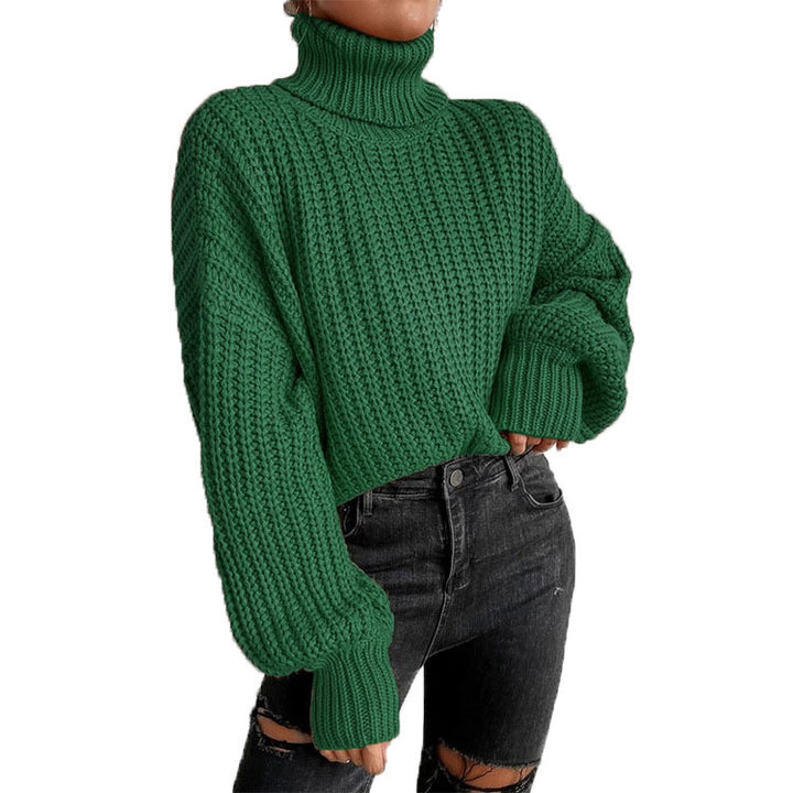 Chunky knit sweater for women with a high collar and relaxed fit Lune London